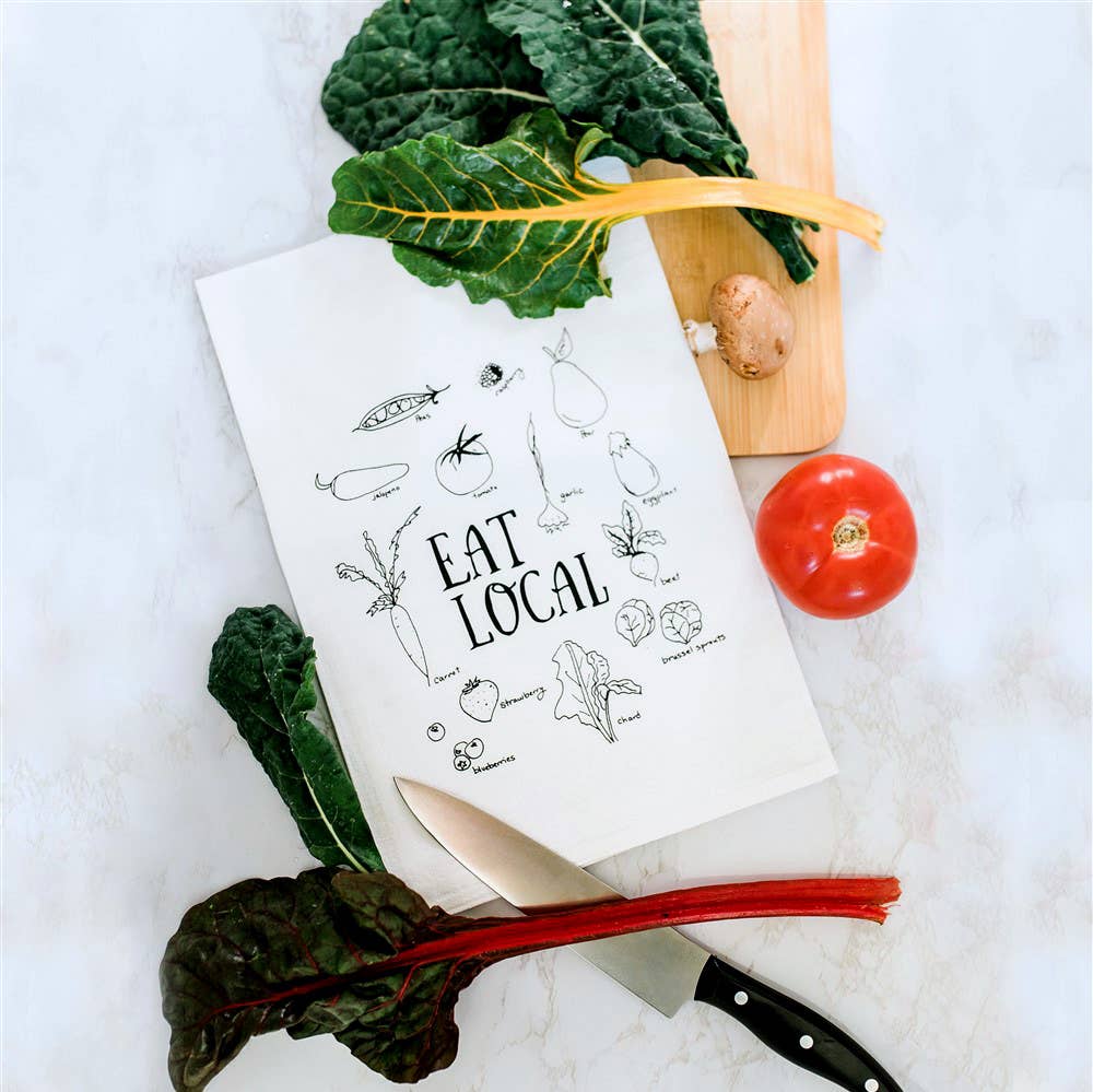 Ladybug Press - Wholesale Tea Towel - Eat Local Tea Towel2