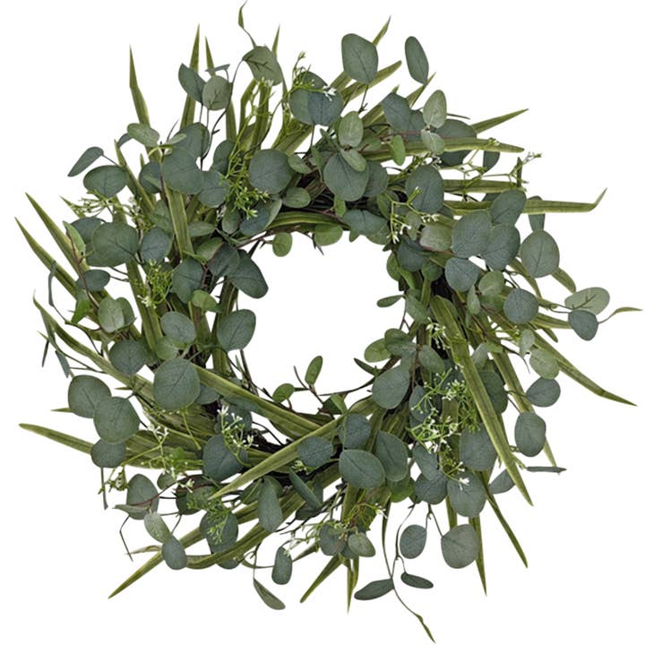 24 Inch Eucalyptus Wreath for wholesale by Haute Decor
