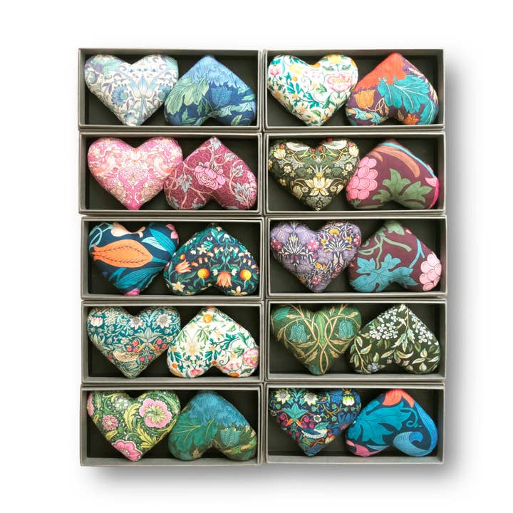 10 Assorted Boxes of 2 Lavender Hearts - Morris Collection for wholesale by Lime Tree Design - US