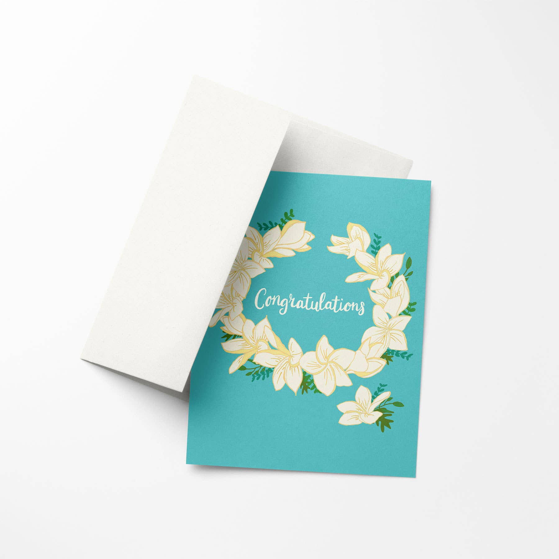 Nico Made by Nicole Ferrara - Venta al por mayor Tarjetas de felicitación - Enhorabuena Plumeria Lei1