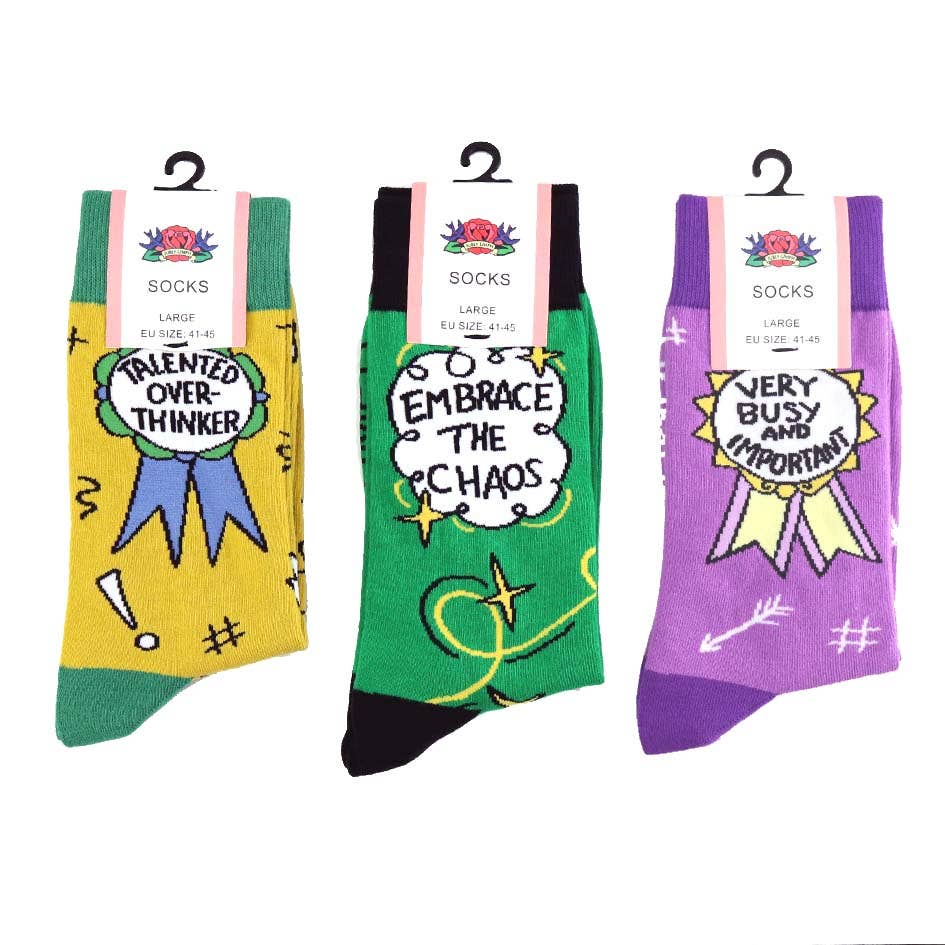 Jubly-Umph - Wholesale Socks - Unisex - Talented Overthinker Socks - Unisex Large4