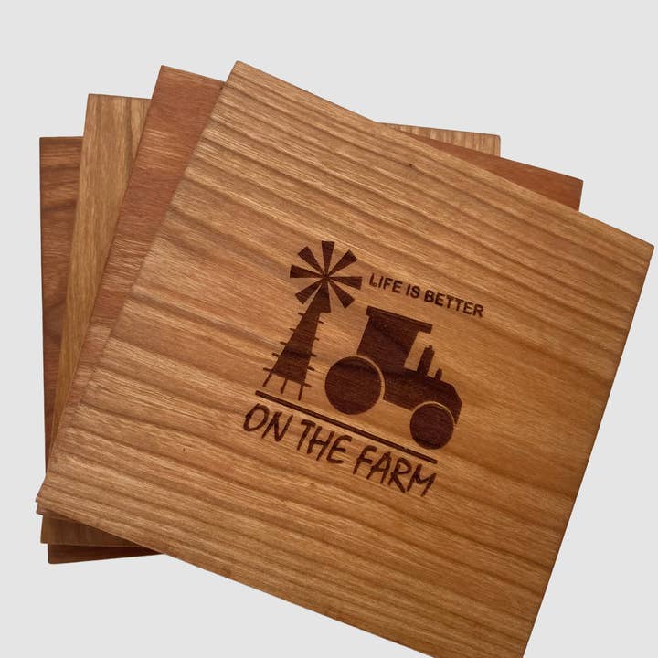 La vie est meilleure sur les montagnes russes de la ferme pour la vente par Engroovy Laser