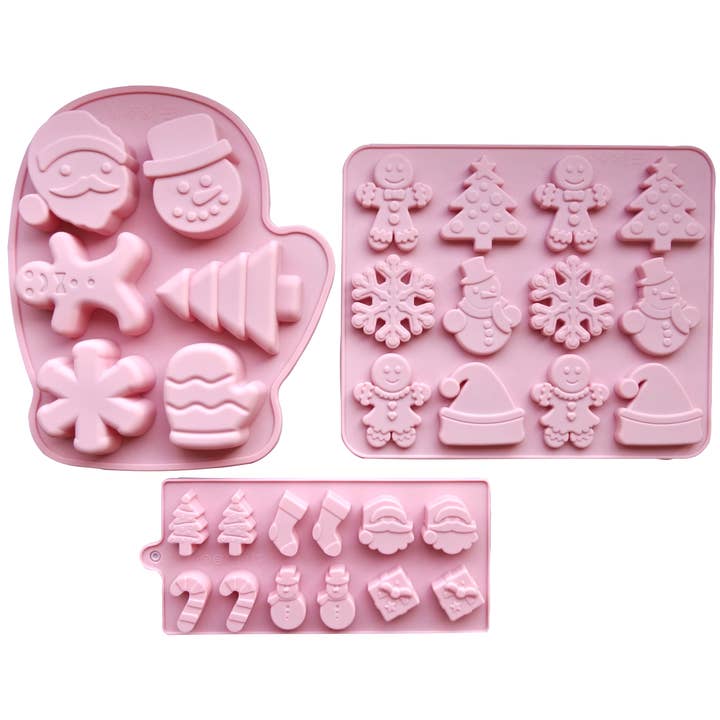 Holiday Christmas Silicone Molds (3 Pack) for wholesale by YGM Creations
