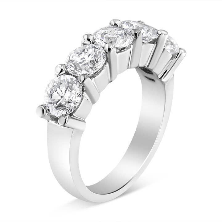 Infinite Jewels - Vente Bague avec plusieurs pierres - Bague à 5 pierres en or 14 carats avec 5 diamants cultivés en laboratoire2