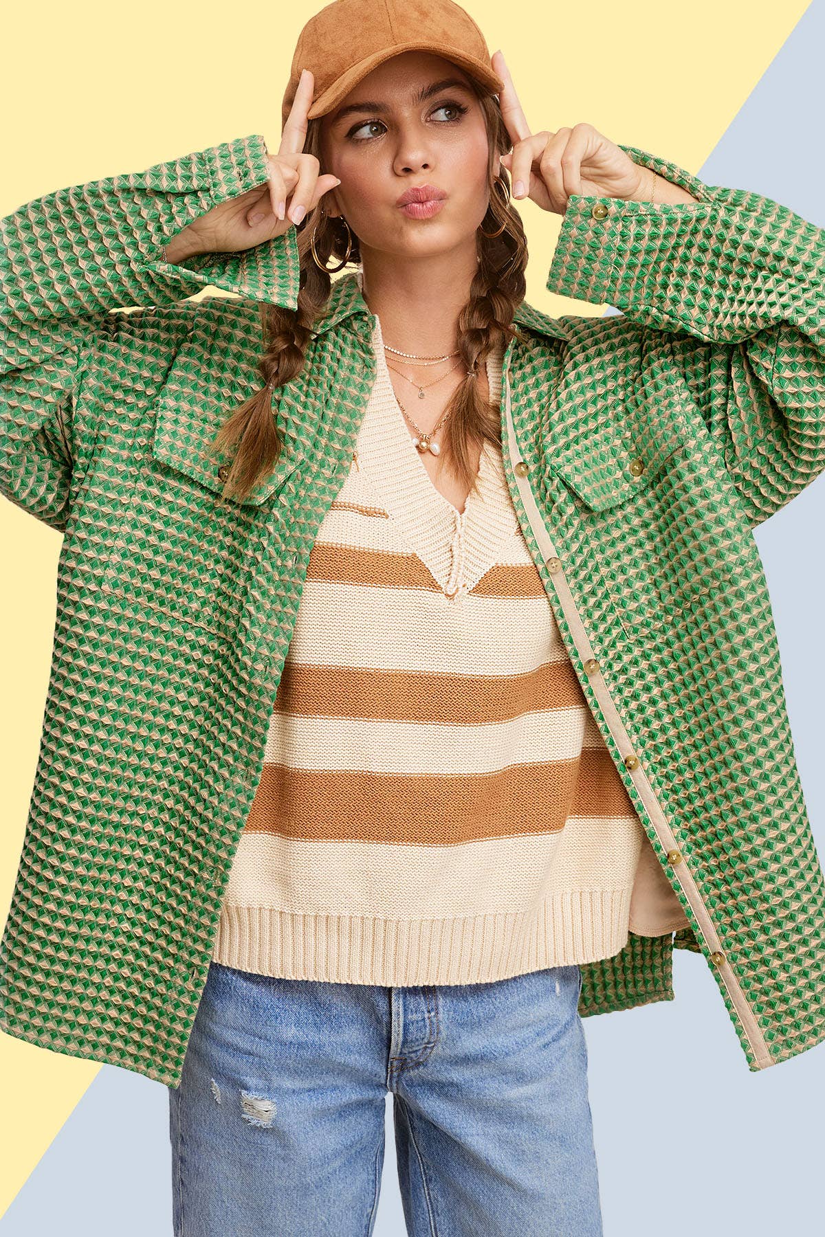 La Miel – Engroshandel Skjortejakke/shacket – til kvinder – La Miel unik waffeltekstureret oversized skjortejakke med knapper27