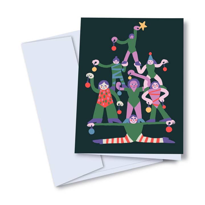 Weihnachtsbaum-Weihnachtskarte mit Zirkusmotiv für den Großhandel von Studio Toute