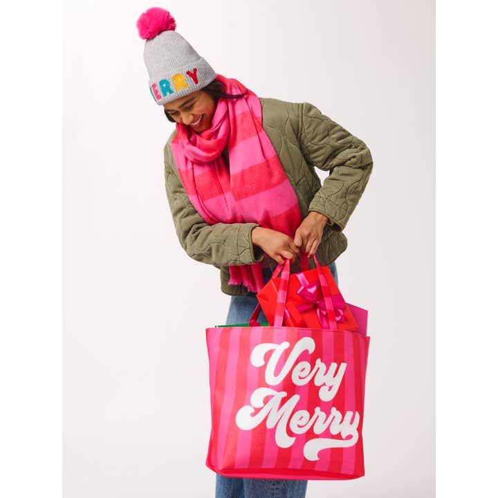 Shiraleah - Wholesale Tote Bag - Women's - "VERY MERRY" GIFTING TOTE,RED1