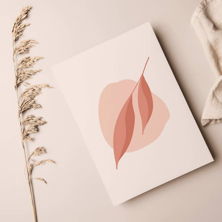 Pink Leaf Art Print for wholesale by Coral Cove Studio