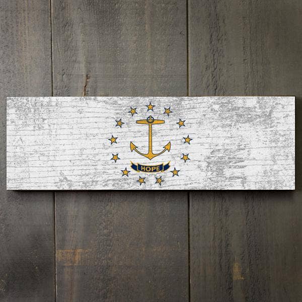 S686- Rustic Rhode Island State Flag for wholesale by Paint The Town