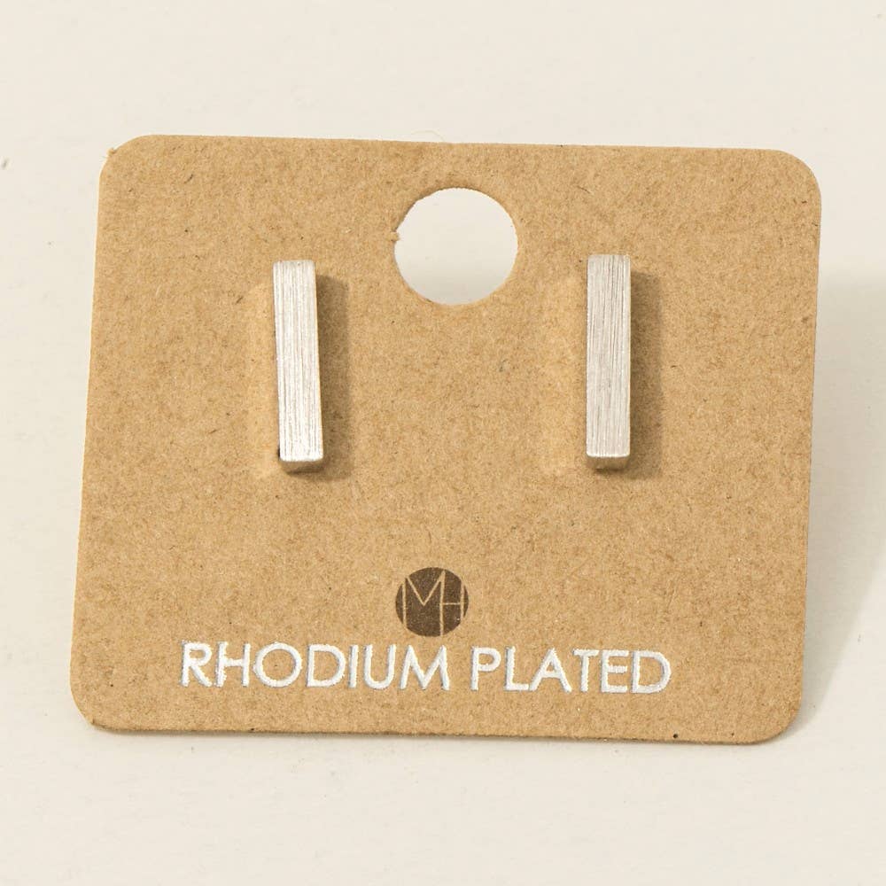 Fame Accessories - Wholesale Stud/Post Earrings - Gold Dipped Dainty Mini Bar Stud Earrings4