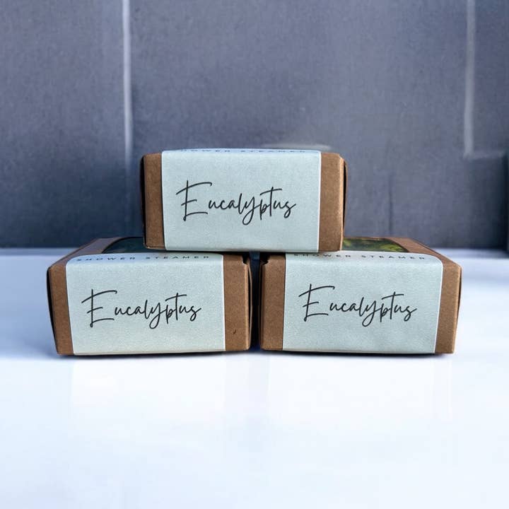 Eucalyptus Self-Care shower Steamer With Affirmations for wholesale by Bath Affections LLC