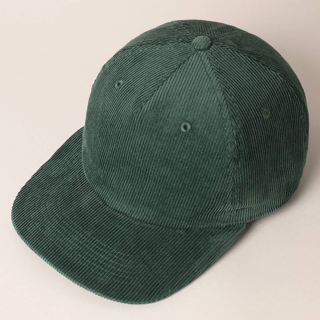 Fashion City – wholesale Baseball cap – Women's – Plain Corduroy Flat Brim Snapback Cap Baseball Hat15