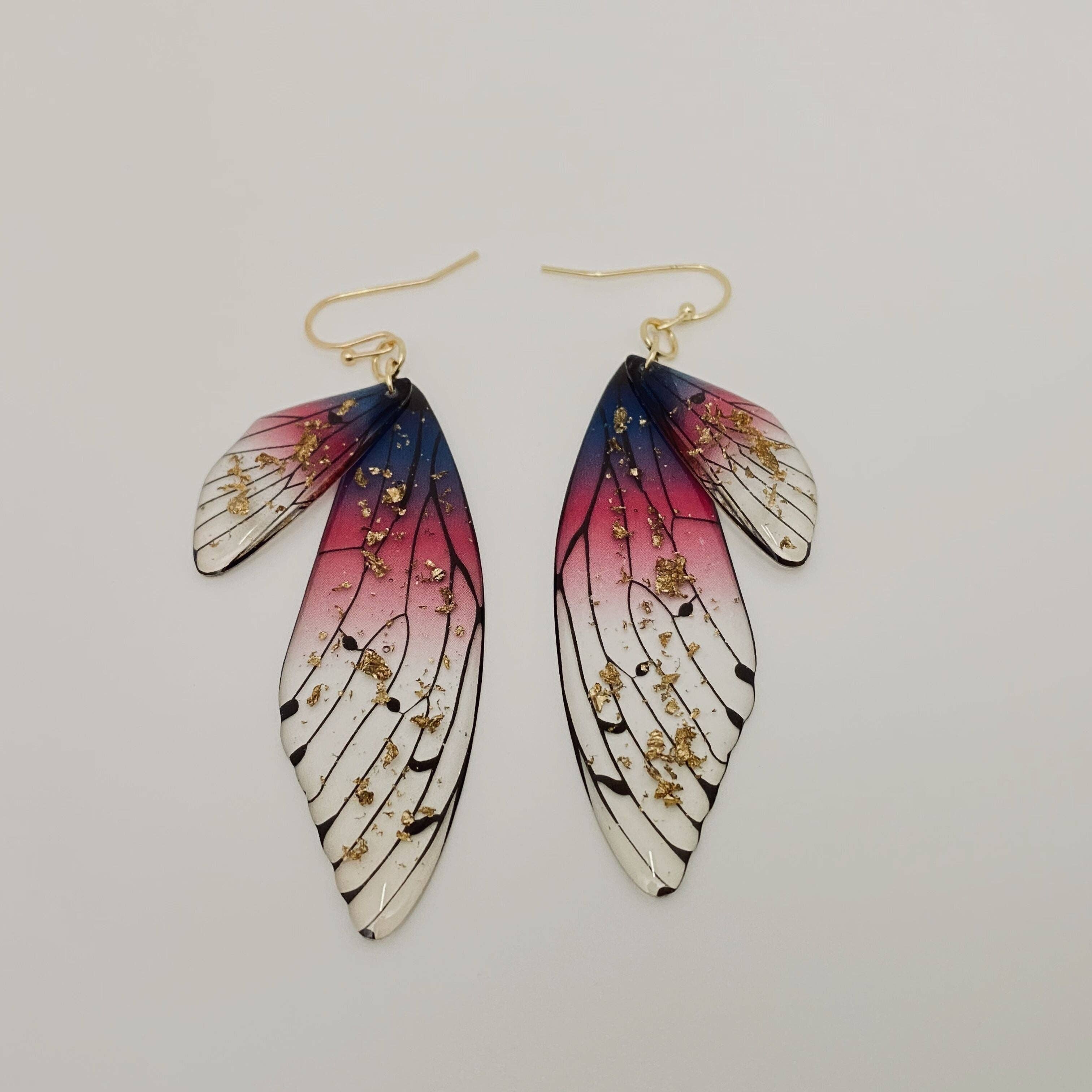 Mio Queena – wholesale Dangle earrings – Gradient Cicada Wings Butterfly Wings Earrings3