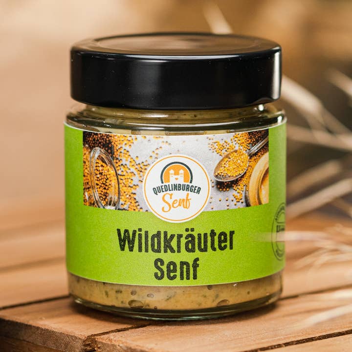 Wildkräuter-Senf für den Großhandel von Quedlinburger Senf