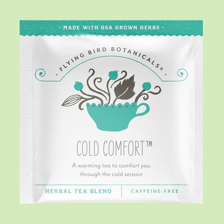 Flying Bird Botanicals - Wholesale Tea bags - Cold Comfort – 45ct Individual Envelope Box0