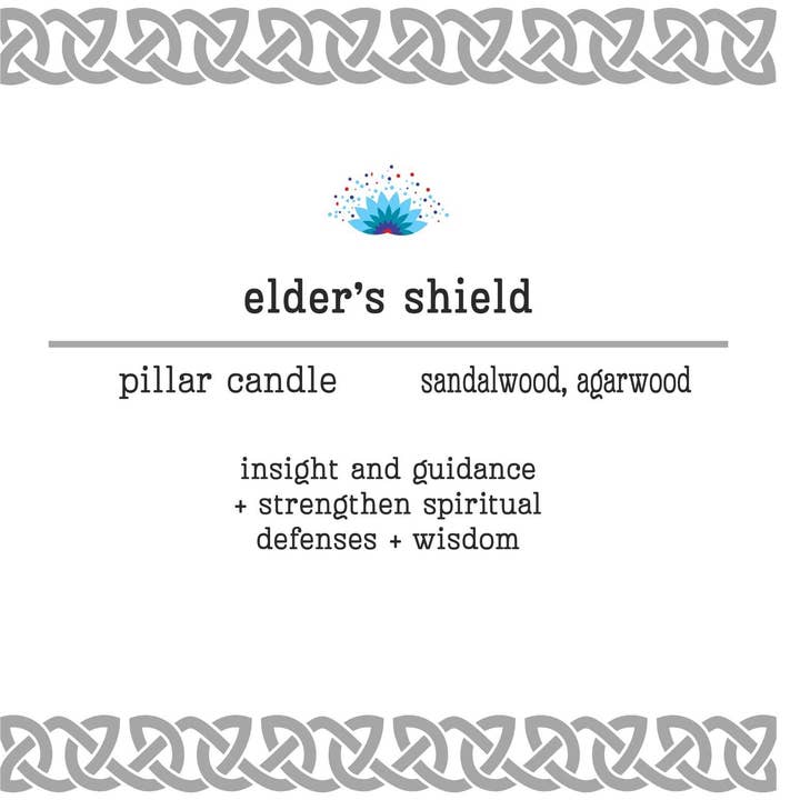 Manifestation Pillar Candle Elder's Shield 7"x1.5" for wholesale by Vrinda