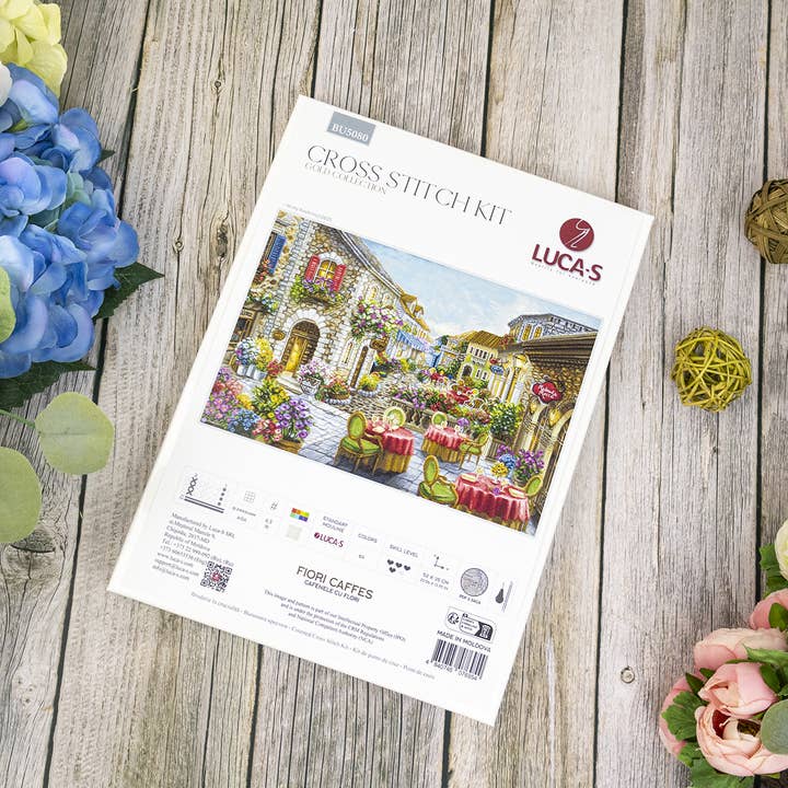 Luca-S - Wholesale Embroidery/Cross Stitch Supplies - Cross Stitch Kit Luca-S GOLD - Fiori Caffes, BU50801