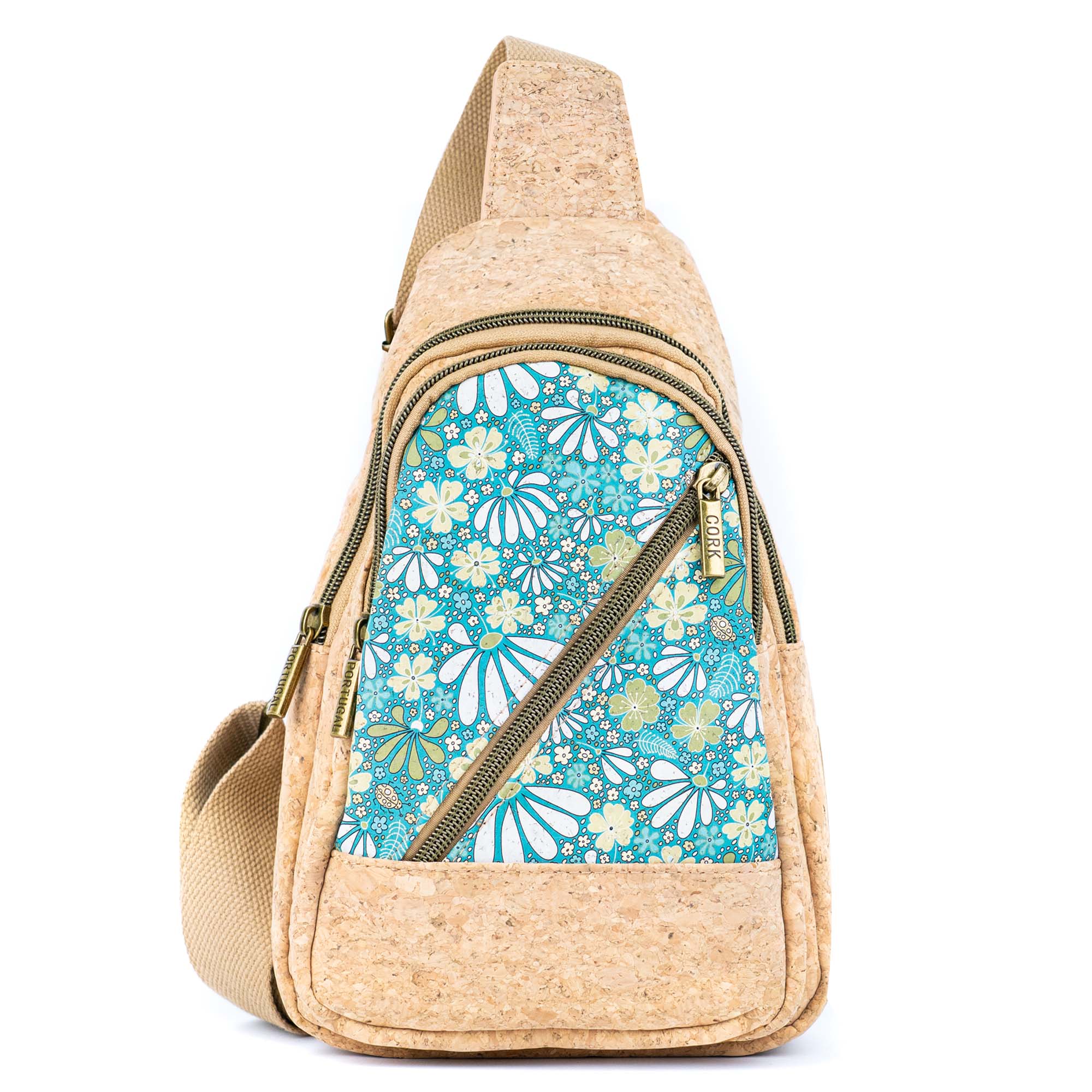 Meninas Bonitas Cork - Wholesale Crossbody Bag - Women's - Cork Sling Bag with Printed Front Panel  BAG-23690