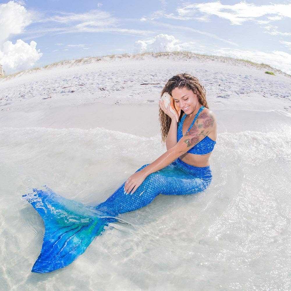 Sun Tail Mermaid - Wholesale Beach/Pool Toy - Kids & Baby - Blue Lagoon Mermaid Tail + Monofin Set clothing for kids, girls, teens, and women (pool toy)7
