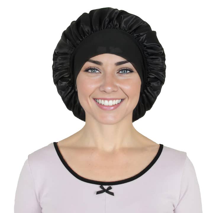 AK Brand - Wholesale Sleep cap / bonnet – women's - Satin Sleep Bonnet Wide Band Hair Protection Curly Hair5