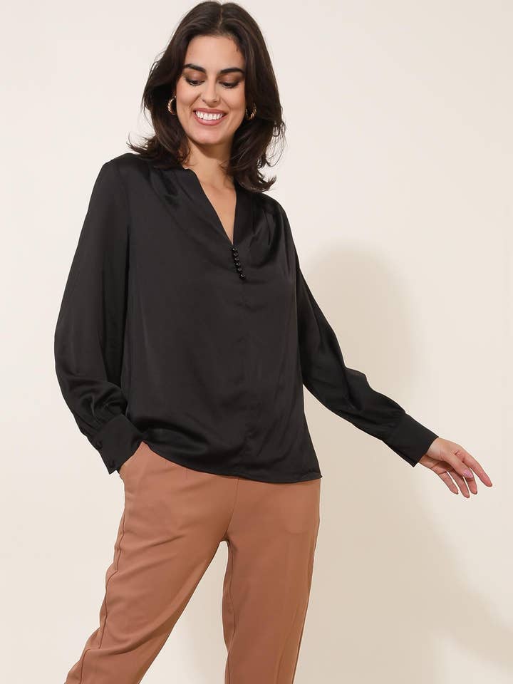 LULUMARY - Vendita all'ingrosso Camicetta - Donna - Blusa satinata H6729