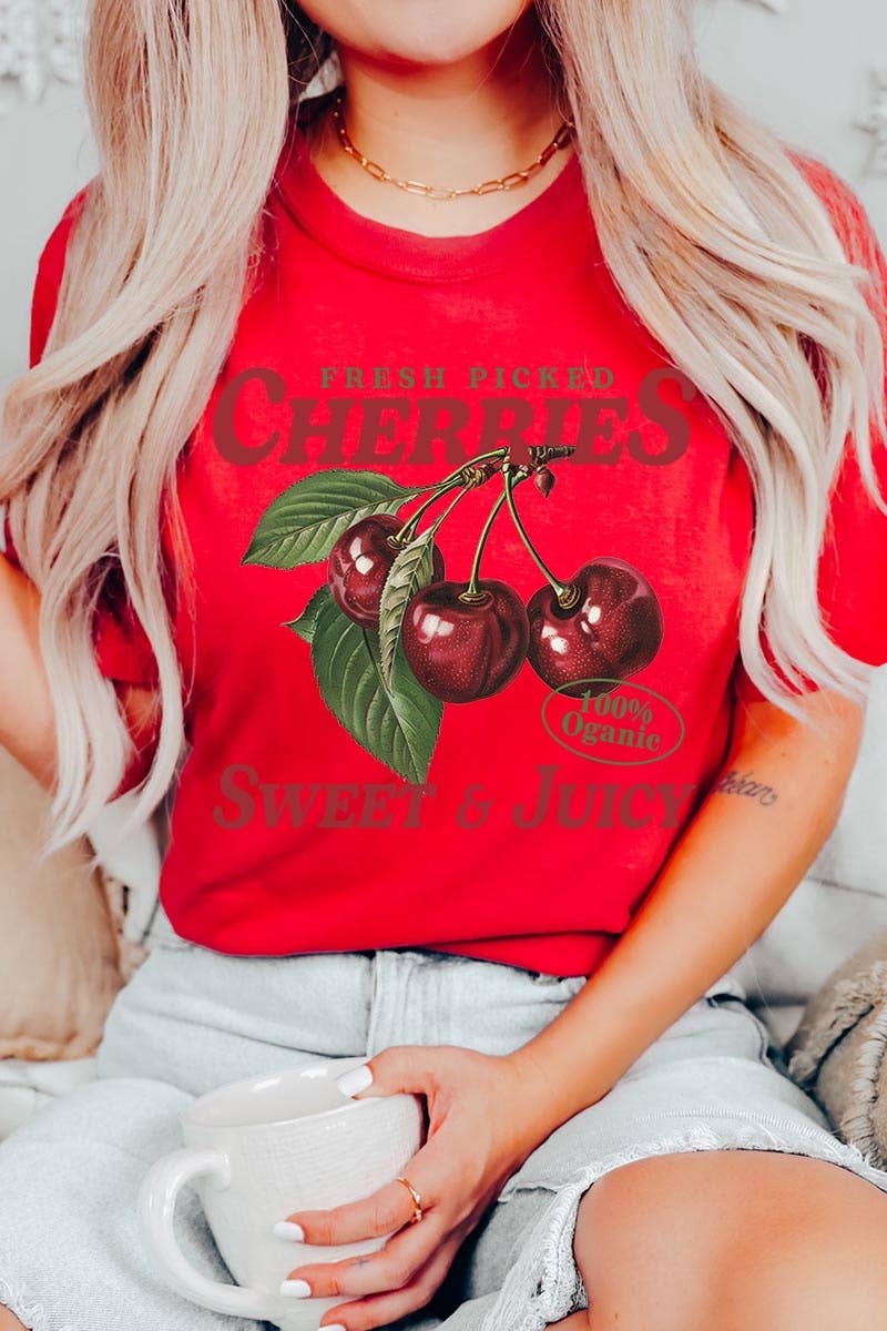 COLORBEAR - Wholesale T-Shirt (Graphic) - Women's - Fresh Picked Cherries Graphic Tee12