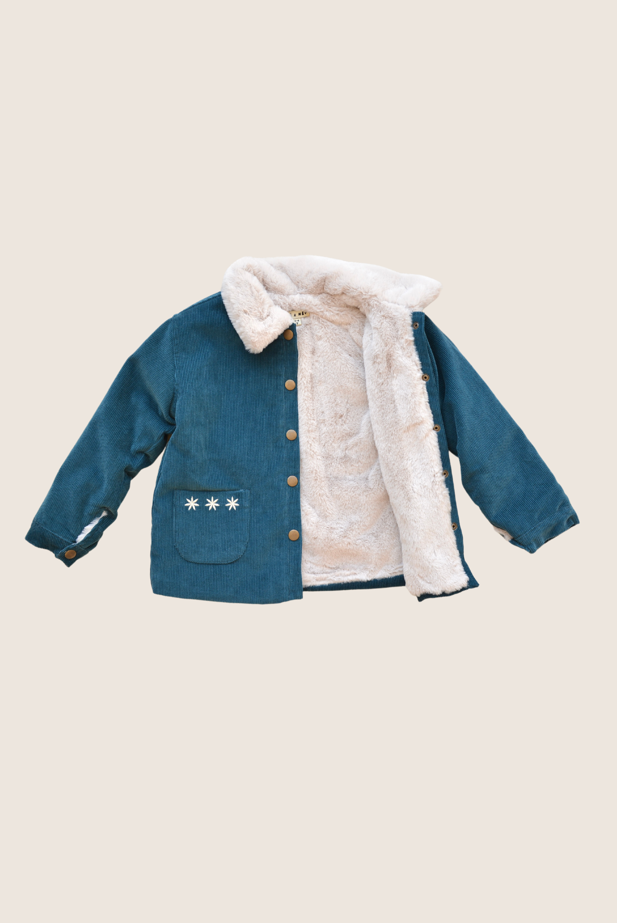 Eli & Nev (we cover U.S. import duties) - Wholesale Jacket - Kids - Baby / Kids Blue Corduroy and Faux-fur Jacket OEKO-TEX6
