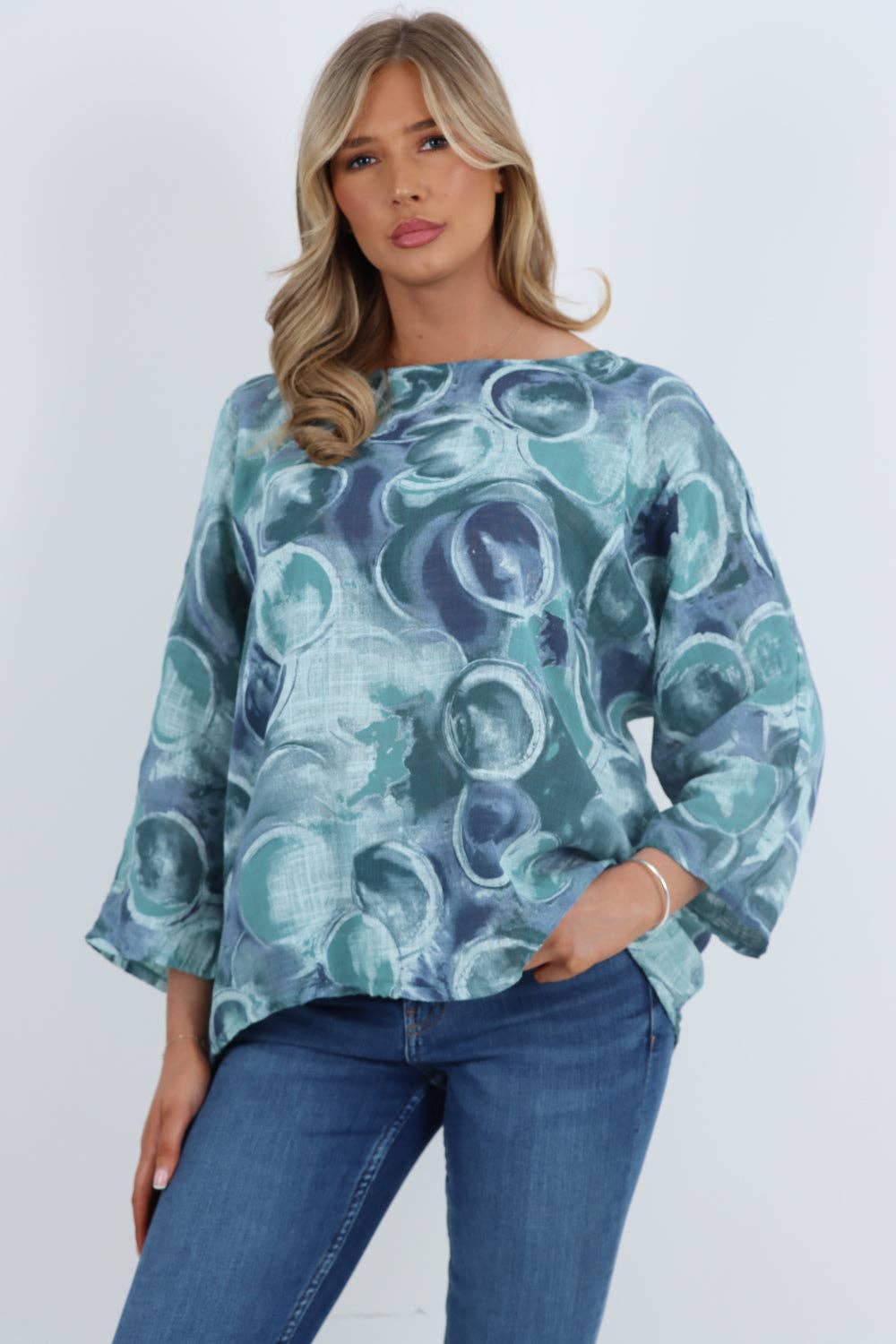Miss Bold – wholesale Blouse – Women’s – Italian Circle Print Cotton Top30