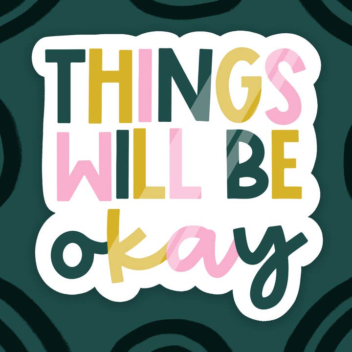 Ting vil være Okay Glossy Vinyl Sticker for engroshandel hos Wonder & Wild