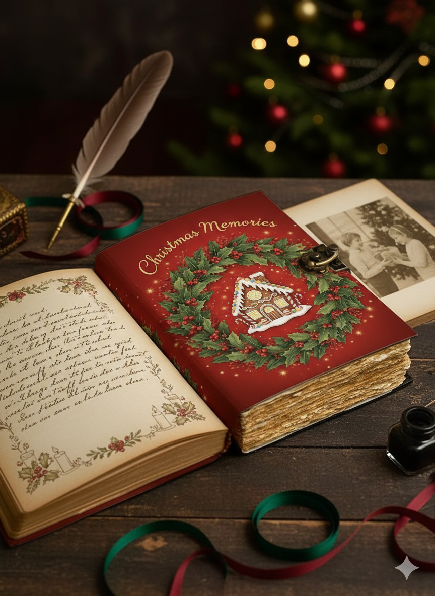 MNM HANDICRAFTS - Venta al por mayor Diario/agenda - Diario de cuero de Navidad Libro de las Sombras Vacaciones Vintage2