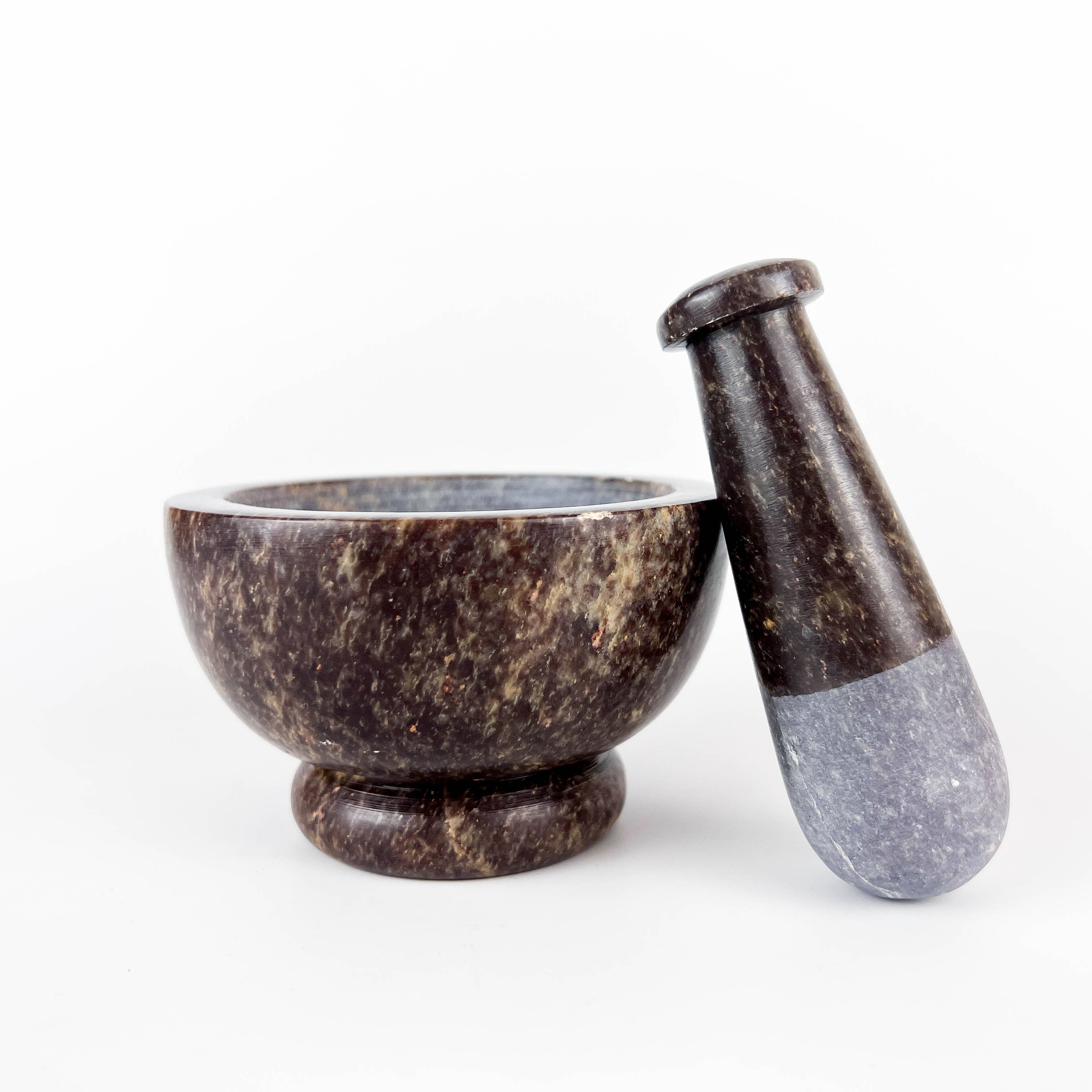 GREENROOTS USA LLC - Wholesale Mortar & pestle - Soap Stone Mortar & Pestle 4"D,3"H0