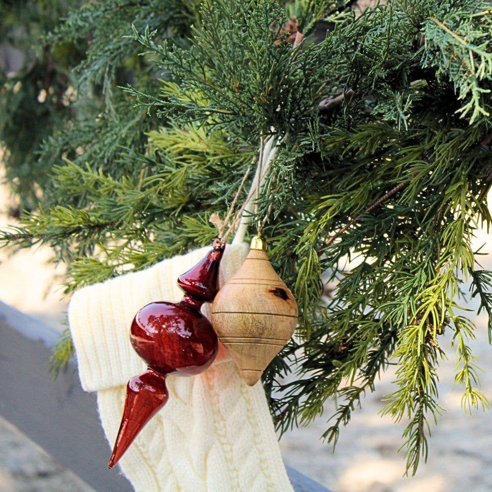 CG Hunter - Wholesale Ornament Set - Assorted Vintage Rose & Bordeaux Glass Finial Ornament5
