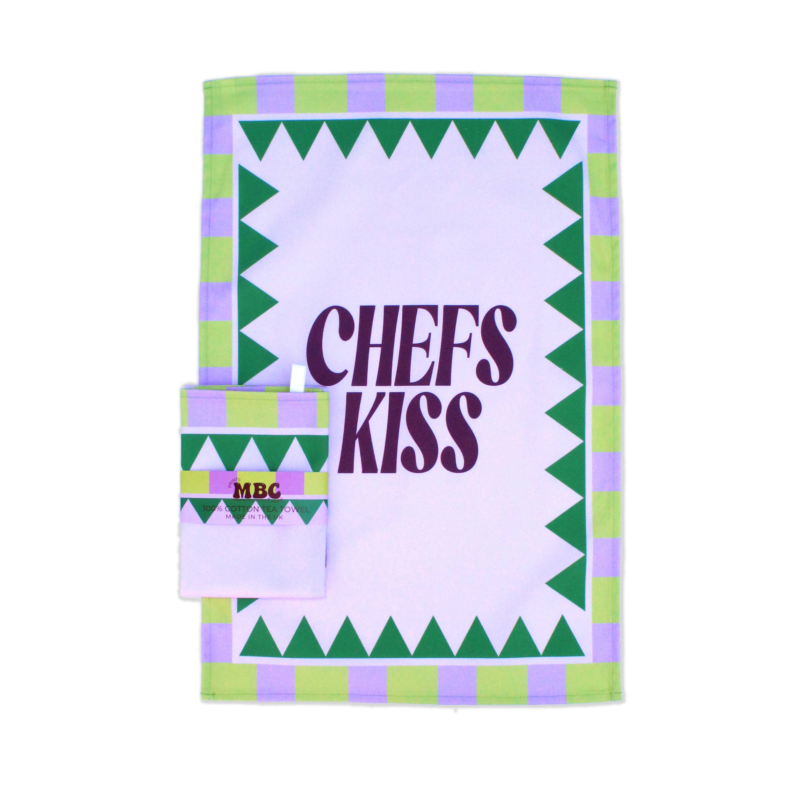 Chef's Kiss Tea Towel for wholesale by Maddison Ball Creative