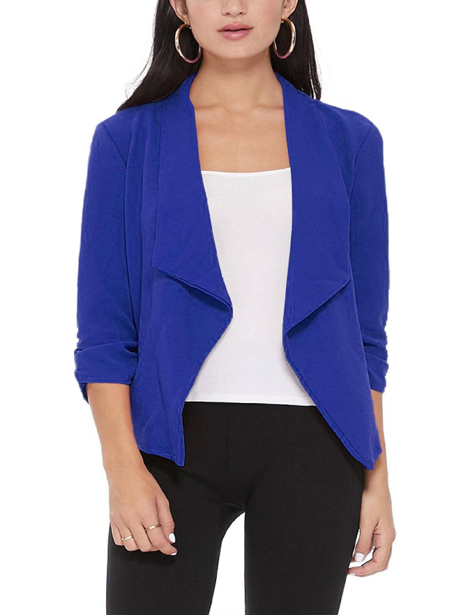 MOA COLLECTION - Wholesale Blazer - Women's - Casual Open Front Draped Solid Blazer Jacket68