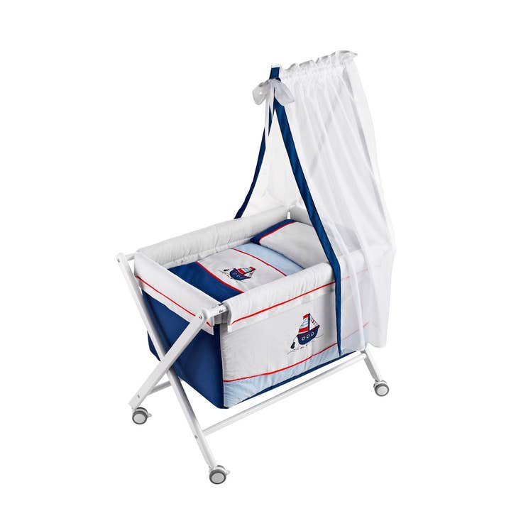 S&P NEWBORN, S.L.(Naf Naf ) - Wholesale Bassinet - Baby - MINI COT WITH TEXTILE AND LITTLE BOAT VEIL