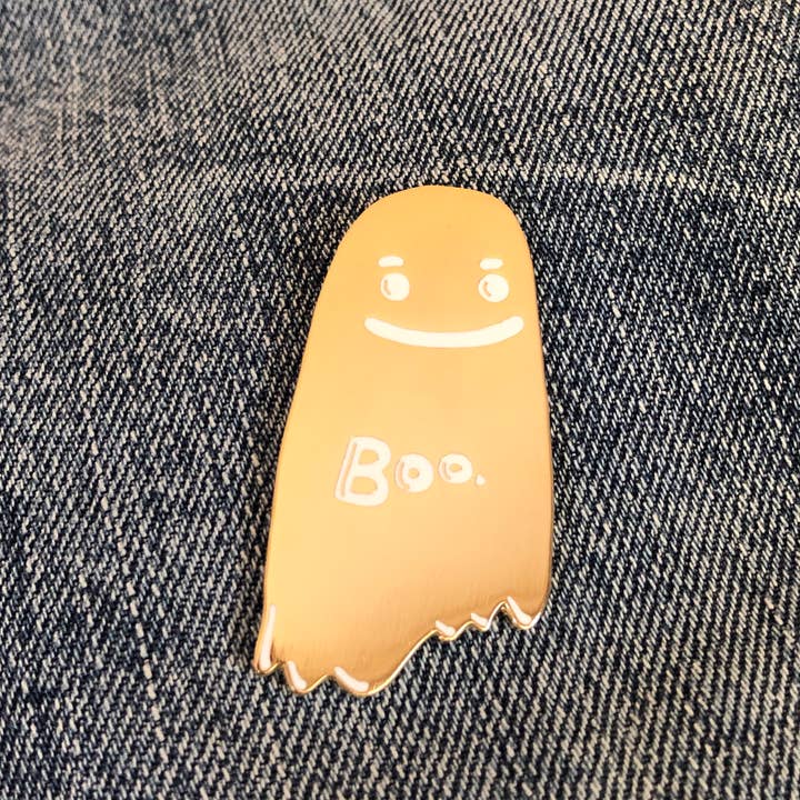 Pin de esmalte Gold Boo Ghost por atacado de That's Good Paper