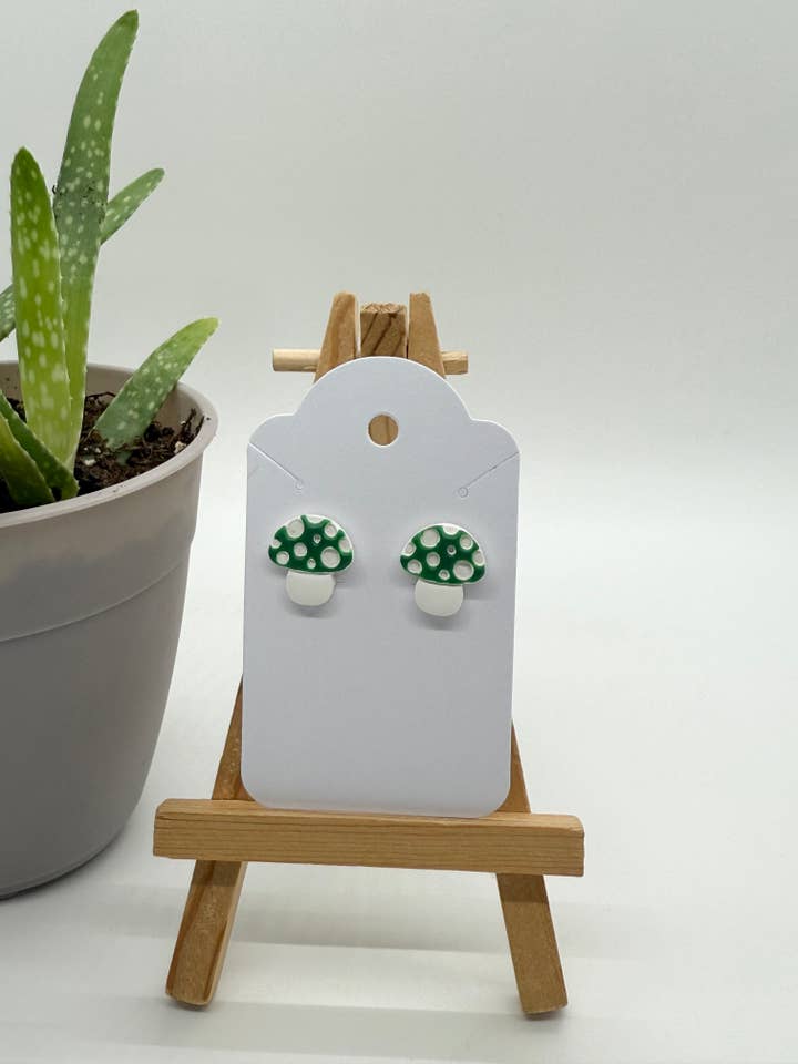 Funghi a Pois - Orecchini a Perno in Argilla Polimerica per la vendita all'ingrosso da parte di Curio Cab