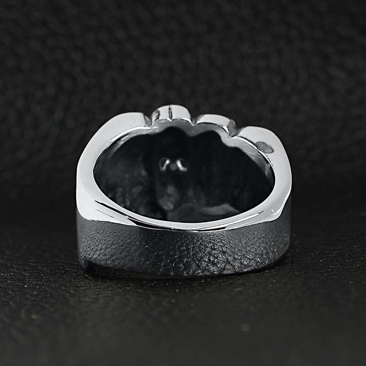 WJW - Wholesale Cocktail/Statement Ring - Stainless Steel Biker Rings Fist Ring5