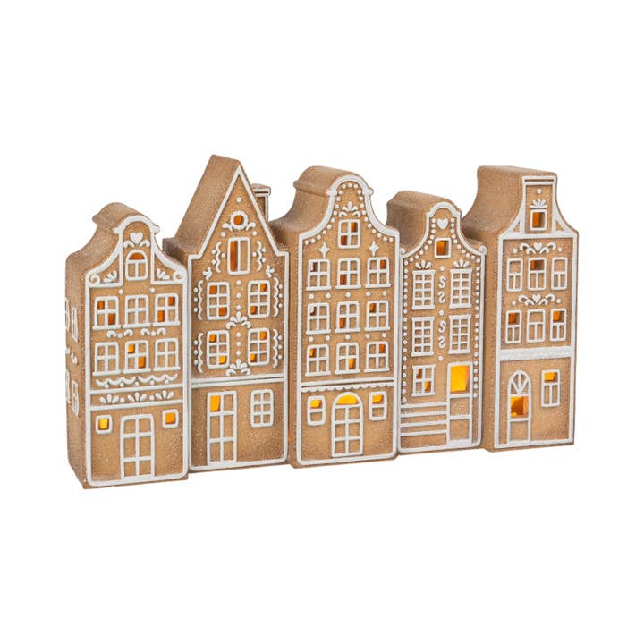 December Diamonds - Wholesale Christmas Decoration - 15in LED Gingerbread Brownstones