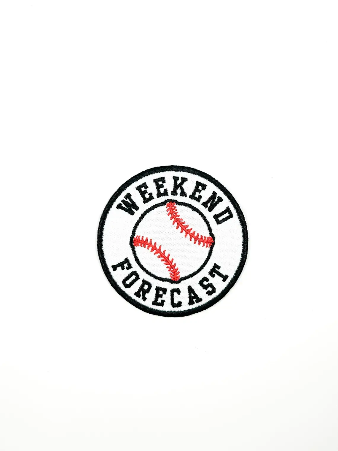 Field Trip Threads - Wholesale Patch - Weekend Forecast Embroidered Iron-On Patch with Baseball 1