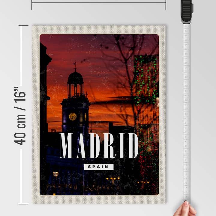 Femer – wholesale Sign – Madrid Spain Sunset Travel 30x40cm Wooden Sign