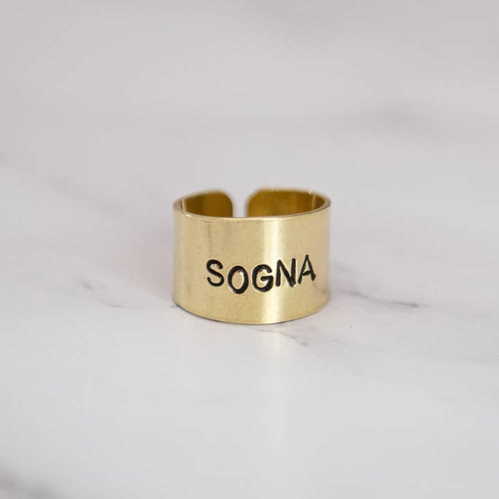 Loti jewels - Wholesale Band/Stacked Ring - MESSAGE RING IN BRASS WITH ENGRAVING3