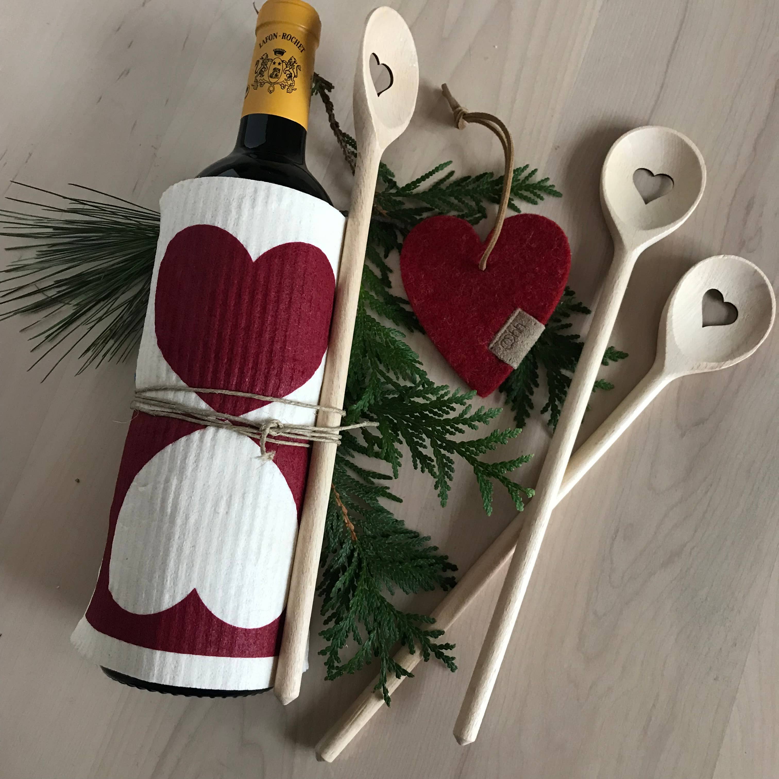 Square Love - Wholesale Kitchen Spoon - Wooden Heart Spoon0