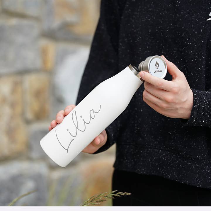 LAMOSE - Wholesale Water Bottle - Custom Logo Engraved Insulated Water Bottle with Handle Lid18