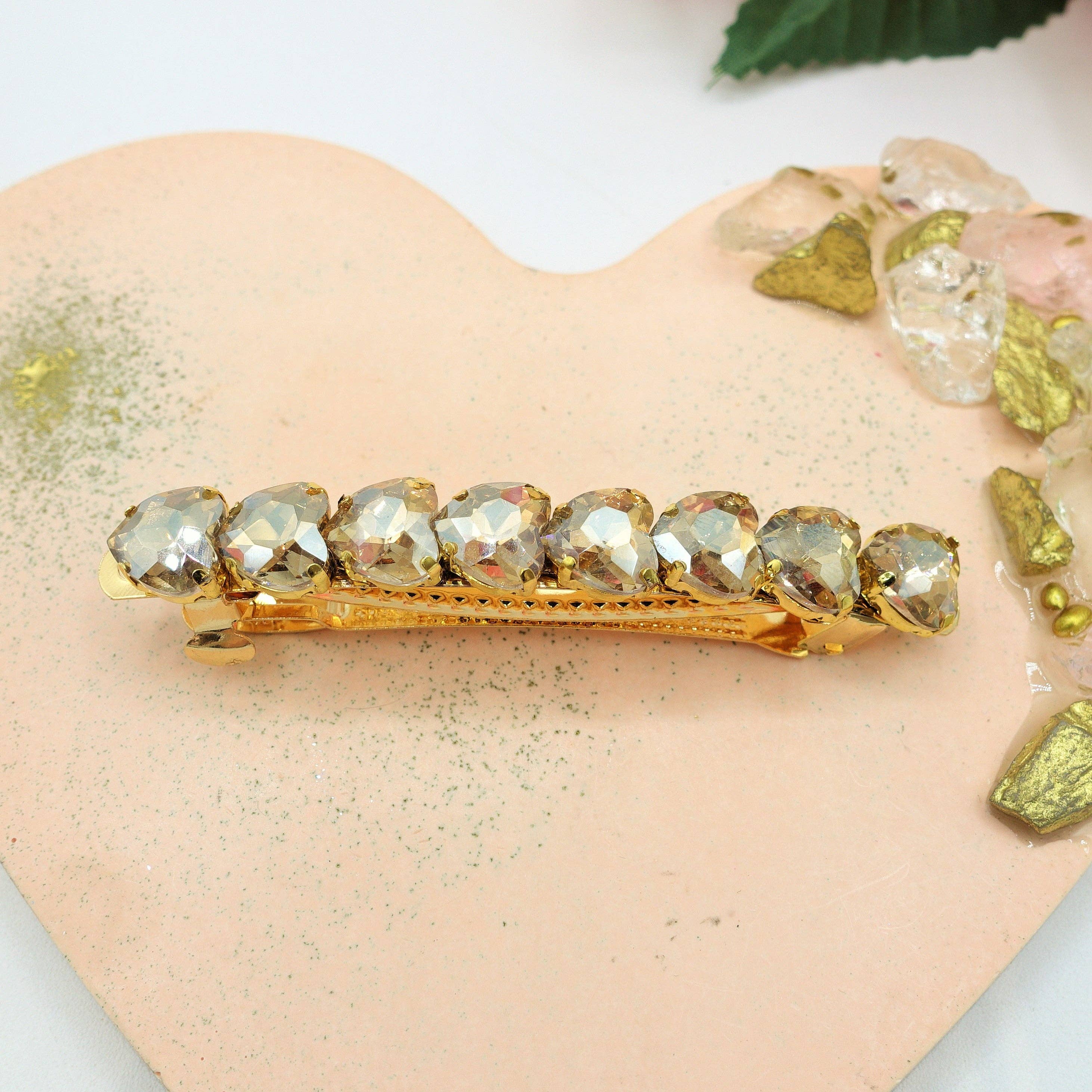 Daemon srls - Wholesale Hair Clip - Women's - LUCE -Fermaglio per capelli con pietre sfaccettate a cuore5