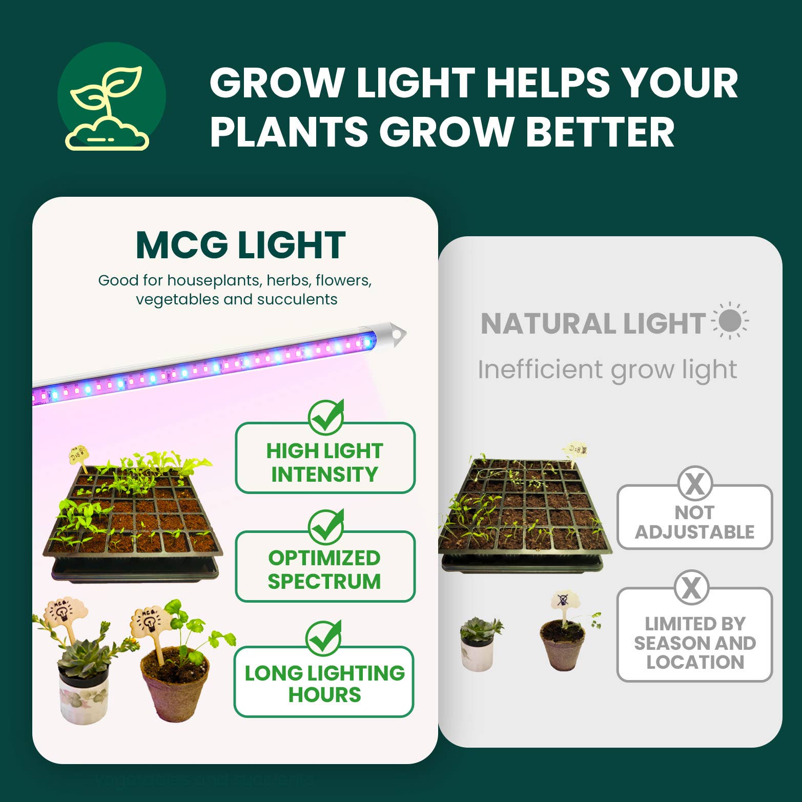 MY CITY GARDEN - Venta al por mayor Herramientas de jardín - Barras de luz LED para semillas e hidroponía7