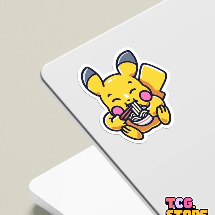 TCG.Store - TCGDOTSTORE - Wholesale Sticker - Pikachu Pokémon Sticker: Eating Ramen8