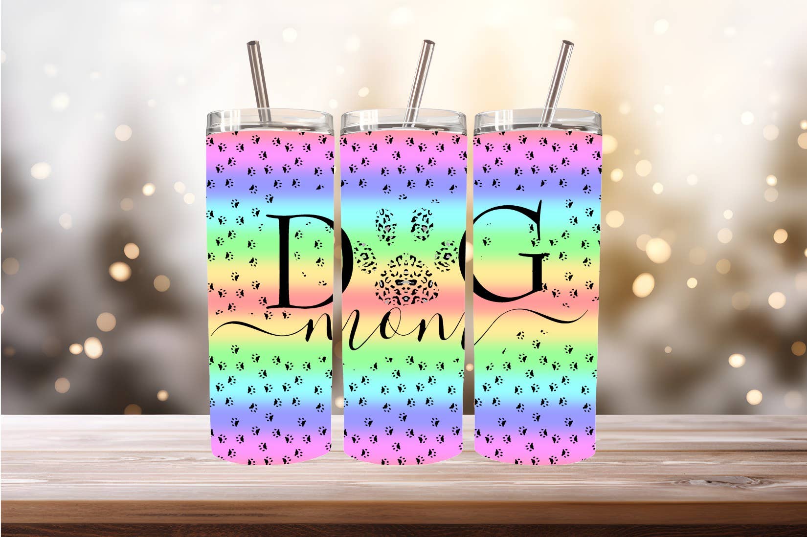 Stencil Art Canada - Wholesale Insulated Mug/Tumbler - Dog Mom Tumbler, 20 oz. Stainless Steel