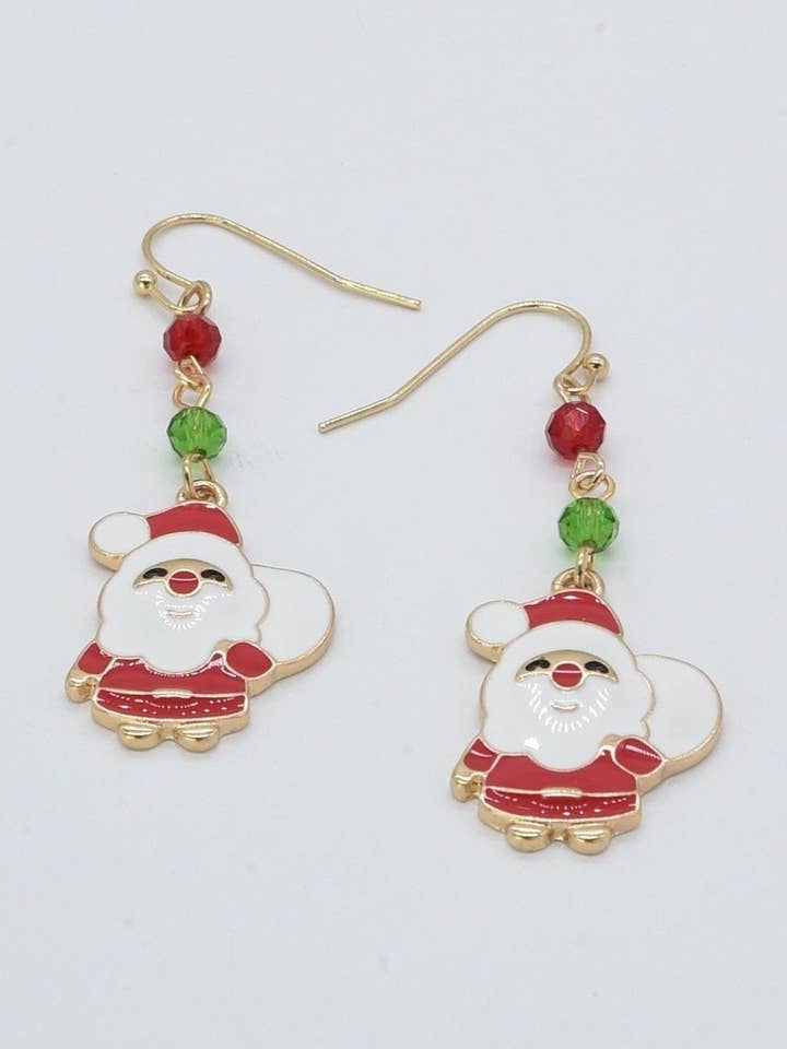 CE3205 Christmas Santa Claus Dangle Earrings for wholesale by MiMi Wholesale