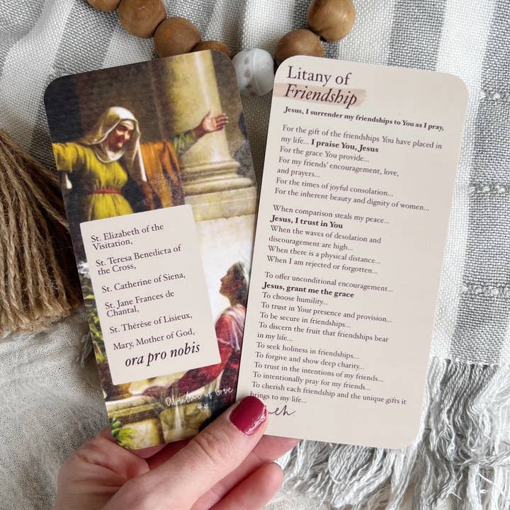 Litany of Friendship Prayer Card for wholesale by Abundance of Grace